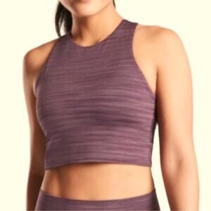 Athleta concious space-dye purple crop top women’s small with built in bra